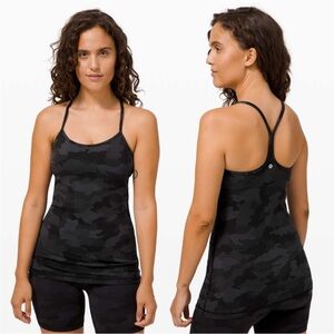 Lululemon Power Y Tank, Black Camp, Size 6, barely worn